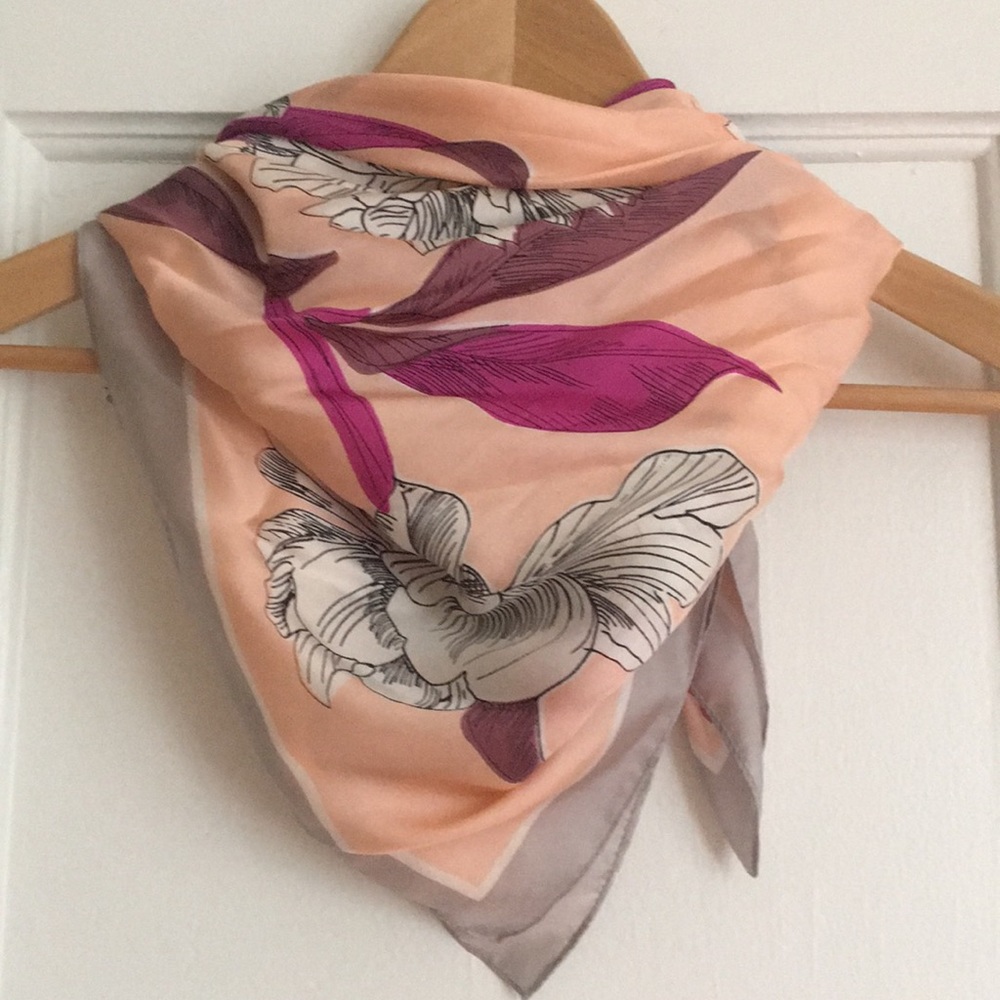 Silk Square Scarf with Floral design